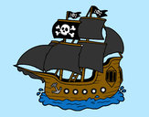 Disegno Pirate Ship pitturato su leon