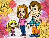Disegno Famiglia felice pitturato su camillax8