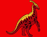 Disegno Parasaurolophus a strisce  pitturato su Davide