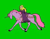 Disegno Principessa a cavallo di unicorno  pitturato su camillax8