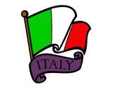 Disegno Bandiera d'Italia pitturato su diego