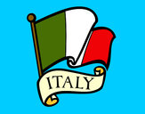 Disegno Bandiera d'Italia pitturato su dimartino