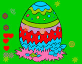 Disegno Uovo di Pasqua 2 pitturato su anto