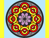 Disegno Mandala 35 pitturato su WalViolet