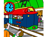 Disegno Stazione delle ferrovie  pitturato su lupo2005