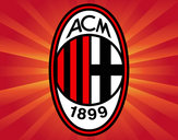 Disegno Stemma del AC Milan pitturato su giadi100