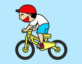 Disegno Bambino ciclista pitturato su selenep