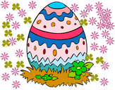 Disegno Uovo di Pasqua 2 pitturato su CICOFUENT