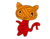 Disegno Mummia gatto scaraboechio pitturato su Luca
