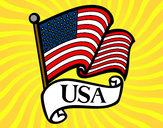 Disegno Bandiera degli Stati Uniti pitturato su nicoemma