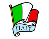 Disegno Bandiera d'Italia pitturato su Luca
