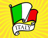 Disegno Bandiera d'Italia pitturato su nicoemma