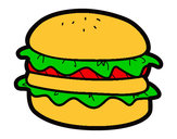 Disegno Hamburger con lattuga pitturato su AdriEChia