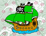 Disegno Barca Pirata pitturato su vincenzo