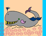 Disegno Balena  pitturato su SAul