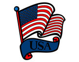 Disegno Bandiera degli Stati Uniti pitturato su annaballer