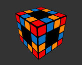 Disegno Cubo di Rubik pitturato su Luca