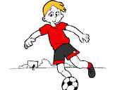 Disegno Giocare a calcio pitturato su RODERUA