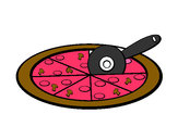 Disegno Pizza pitturato su Squalo