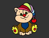 Disegno Gatto con cappello pitturato su marigenny