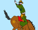 Disegno Cowboy a cavallo  pitturato su horses