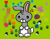 Disegno Art il coniglio  pitturato su sofiam