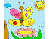 Disegno Butterfly in campo pitturato su OrianaC