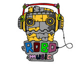 Disegno Robot music pitturato su marigenny