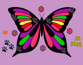 Disegno Farfalla 8 pitturato su helena