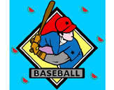Disegno Logotipo baseball  pitturato su persegada