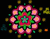 Disegno Mandala un fiore pitturato su helena