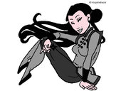 Disegno Principessa ninja  pitturato su Alessiamas