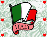 Disegno Bandiera d'Italia pitturato su Mikyetresy