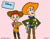 Disegno Jessie e Woody pitturato su marigenny