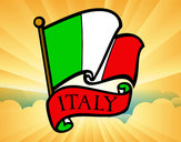 Disegno Bandiera d'Italia pitturato su sabry