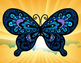 Disegno Farfalla bella pitturato su gretina