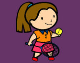 Disegno Ragazza che gioca a tennis  pitturato su fefecolour