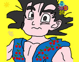 Disegno Goku pitturato su flowerina