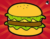 Disegno Hamburger con lattuga pitturato su lau452000