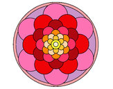 Disegno Mandala 22 pitturato su matylan