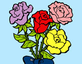 Disegno Mazzo di rose  pitturato su WalViolet