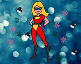 Disegno Supereroina pitturato su Karmen 