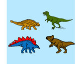 Disegno Dinosauri di terra  pitturato su mattiaaaaa