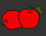 Disegno Due mele pitturato su marigenny