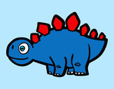 Disegno Giovane stegosauro pitturato su mattiaaaaa
