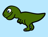 Disegno Giovane Tirannosauro rex pitturato su mattiaaaaa