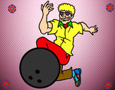 Disegno L'uomo bowling pitturato su coretto
