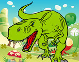 Disegno Tyrannosaurus Rex arrabbiata pitturato su _matty4_