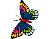Disegno Farfalla 10 pitturato su Rossanina