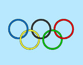 Disegno Anelli dei giochi olimpici  pitturato su Bianca03